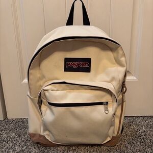 JanSport Classic Cream and Brown Backpack